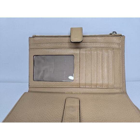 Michael Kors Adele Double-Zip Wristlet WALLET BEIGE Leather One Size - Picture 9 of 12